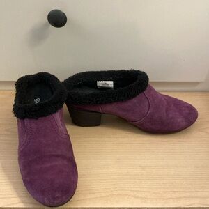 Women's Purple Suede Ankle Boots